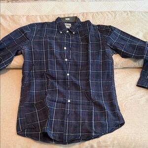 J. Crew Blue and White Plaid Button-Down Shirt